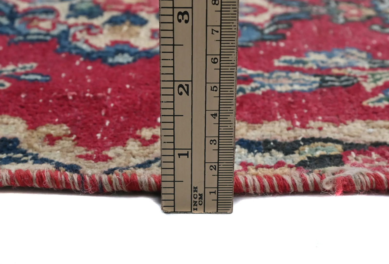 Semi Antique Muted Red Floral 1'8X2'11 Distressed Oriental Rug - 10