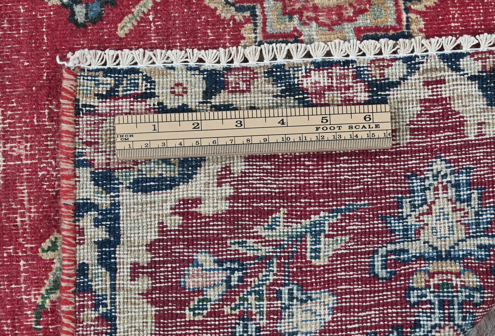 Semi Antique Muted Red Floral 1'8X2'11 Distressed Oriental Rug - 9