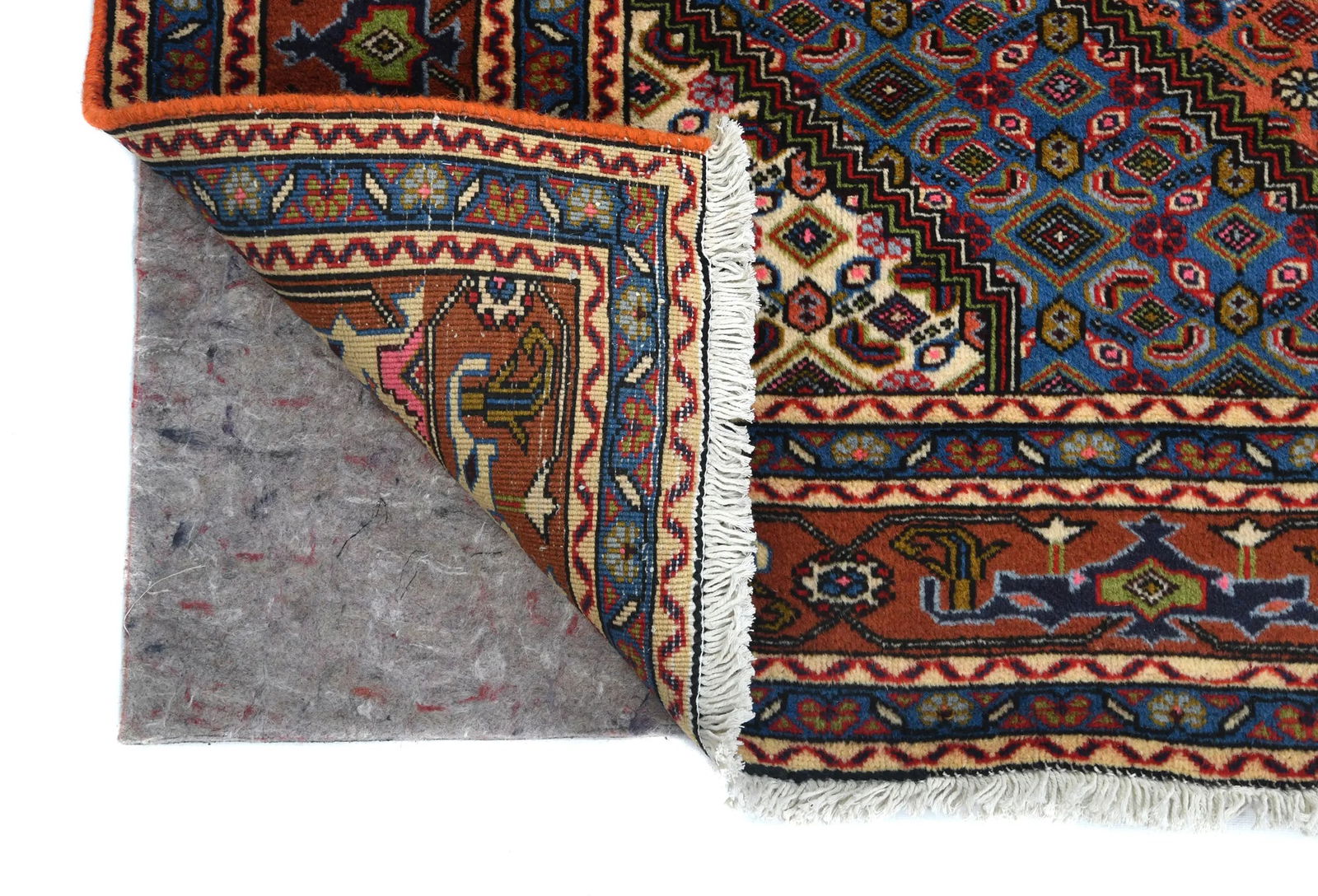 Vintage Orange Traditional 6'8X9'6 Ardabil Persian Rug - 12