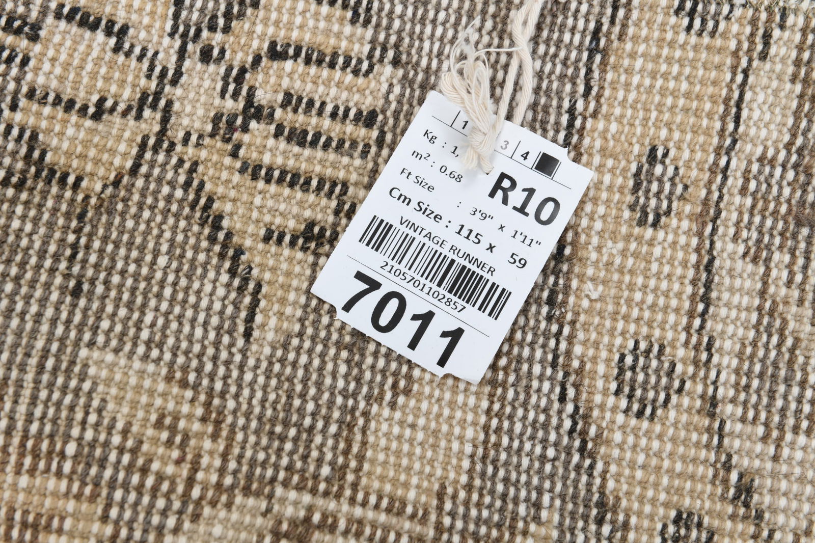 1'11'' x 3'9'' Turkish Vintage Runner Rug - 7011 - 17