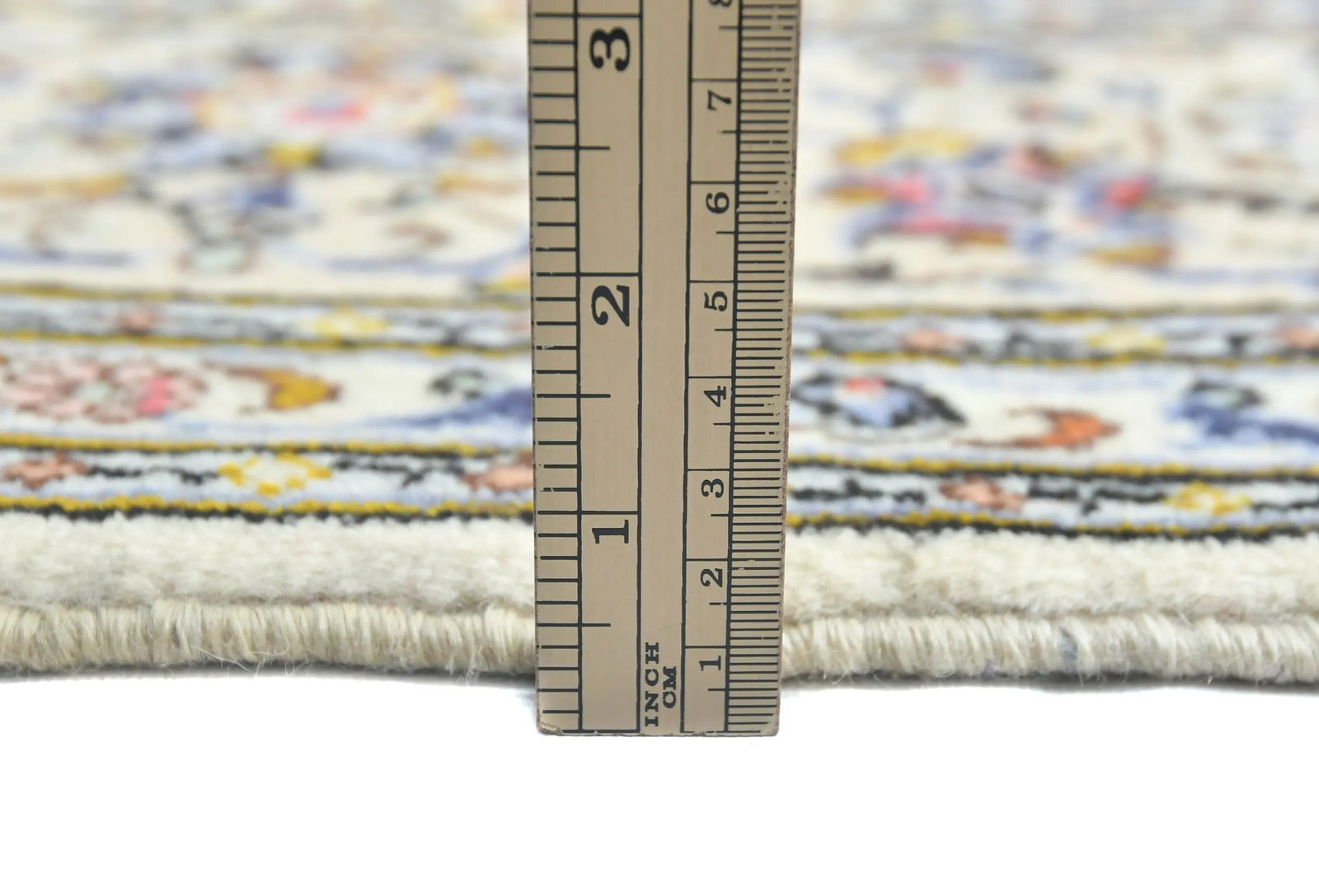 Vintage Cream Traditional Floral 7X10 Kashan Persian Rug - 10