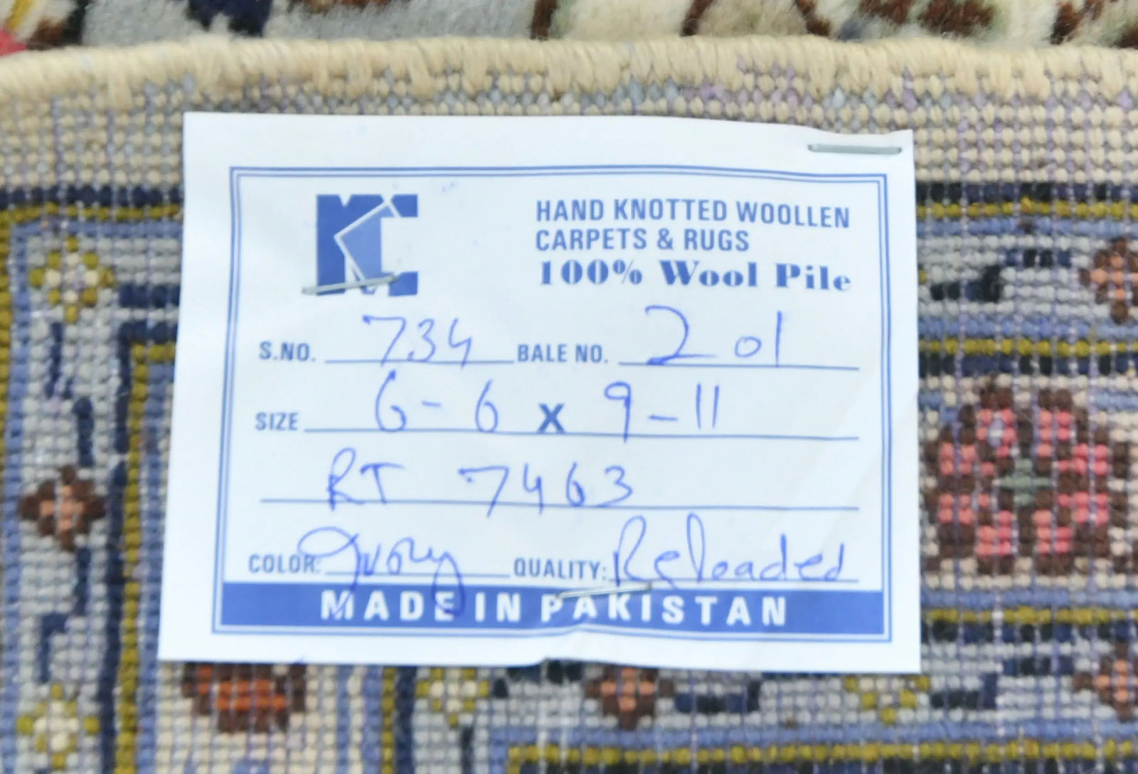 Vintage Cream Traditional Floral 7X10 Kashan Persian Rug - 13