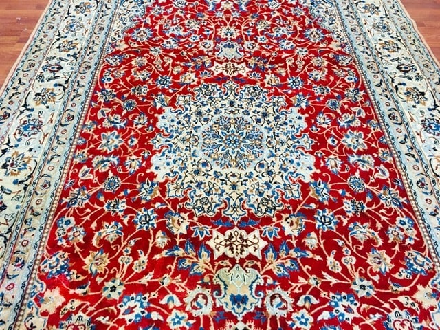 Vintage Persian room size Nain Rug-3670 - 4