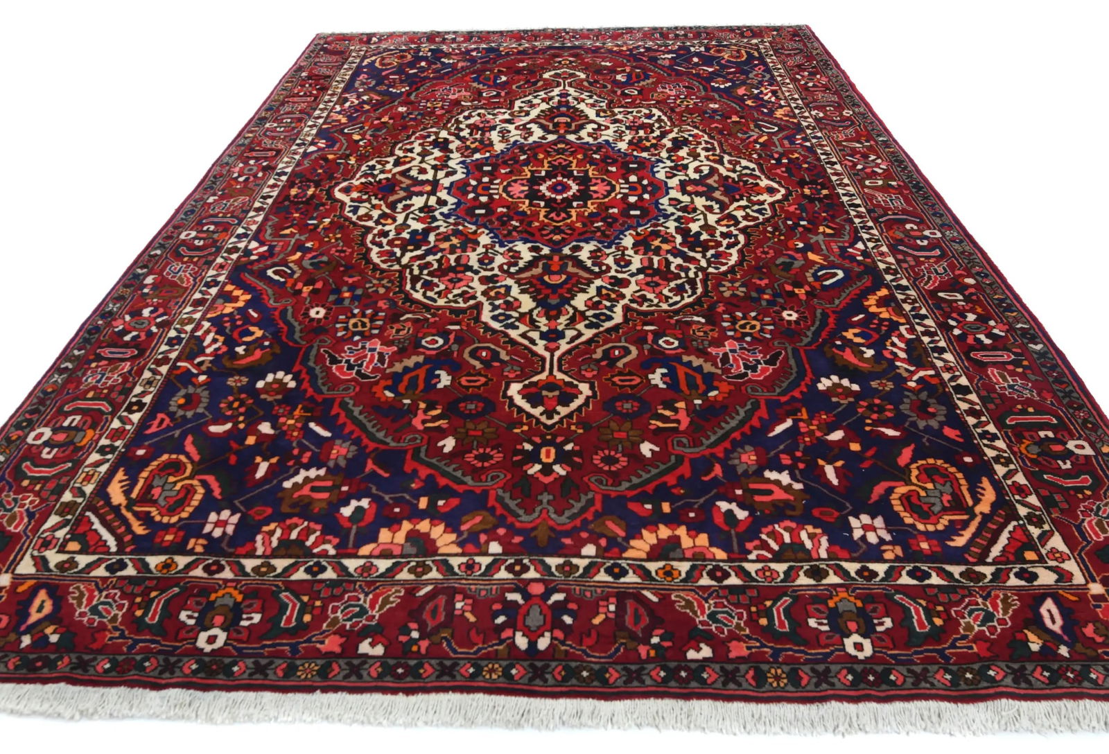 Vintage Red Floral 9X12 Bakhtiari Persian Oriental Rug - 2