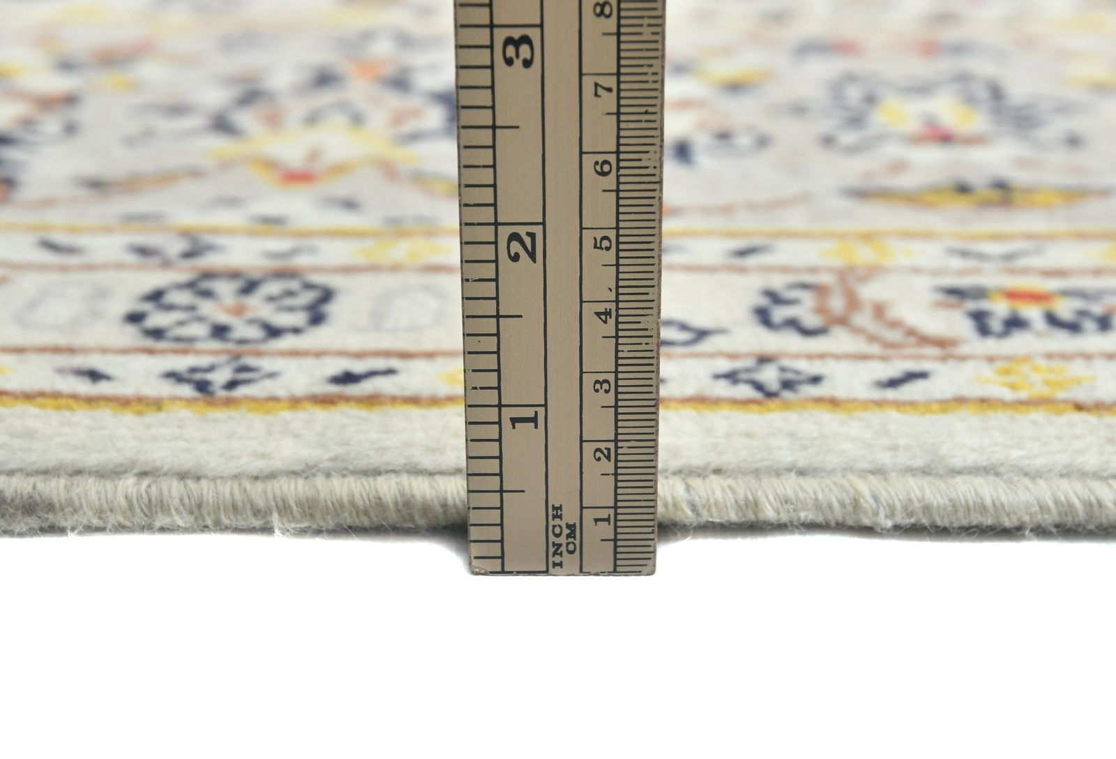 Vintage Cream Floral Traditional 6'4X9'6 Kashan Persian Rug - 10