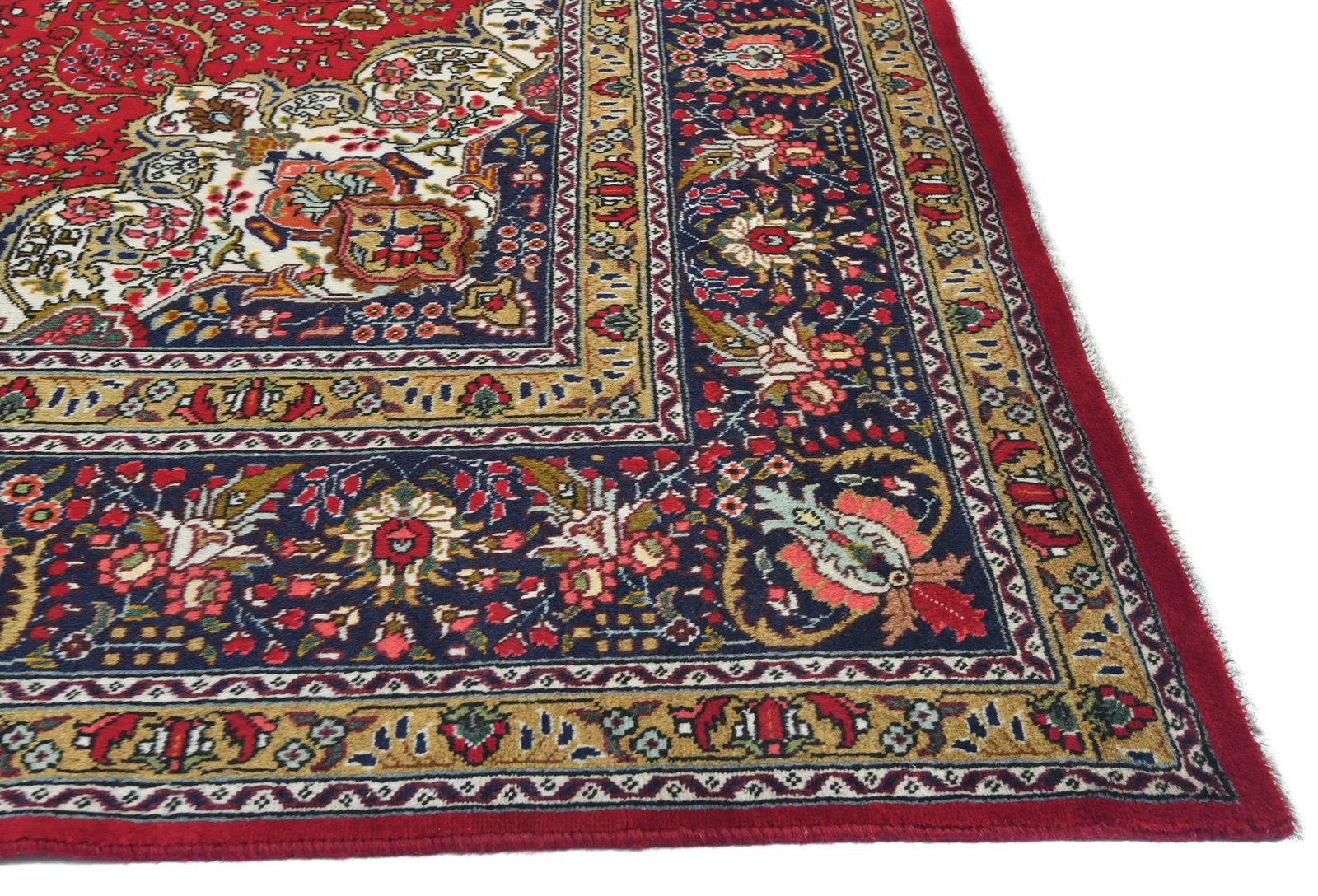 Vintage Red Floral Traditional 8X11 Tabriz Persian Rug - 8