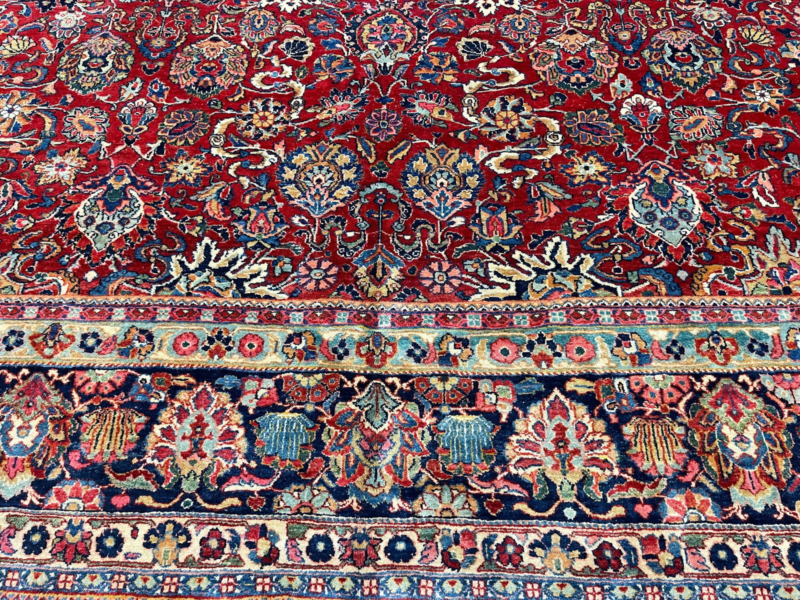 unique antique Persian Tabriz Rug-3497 - 3
