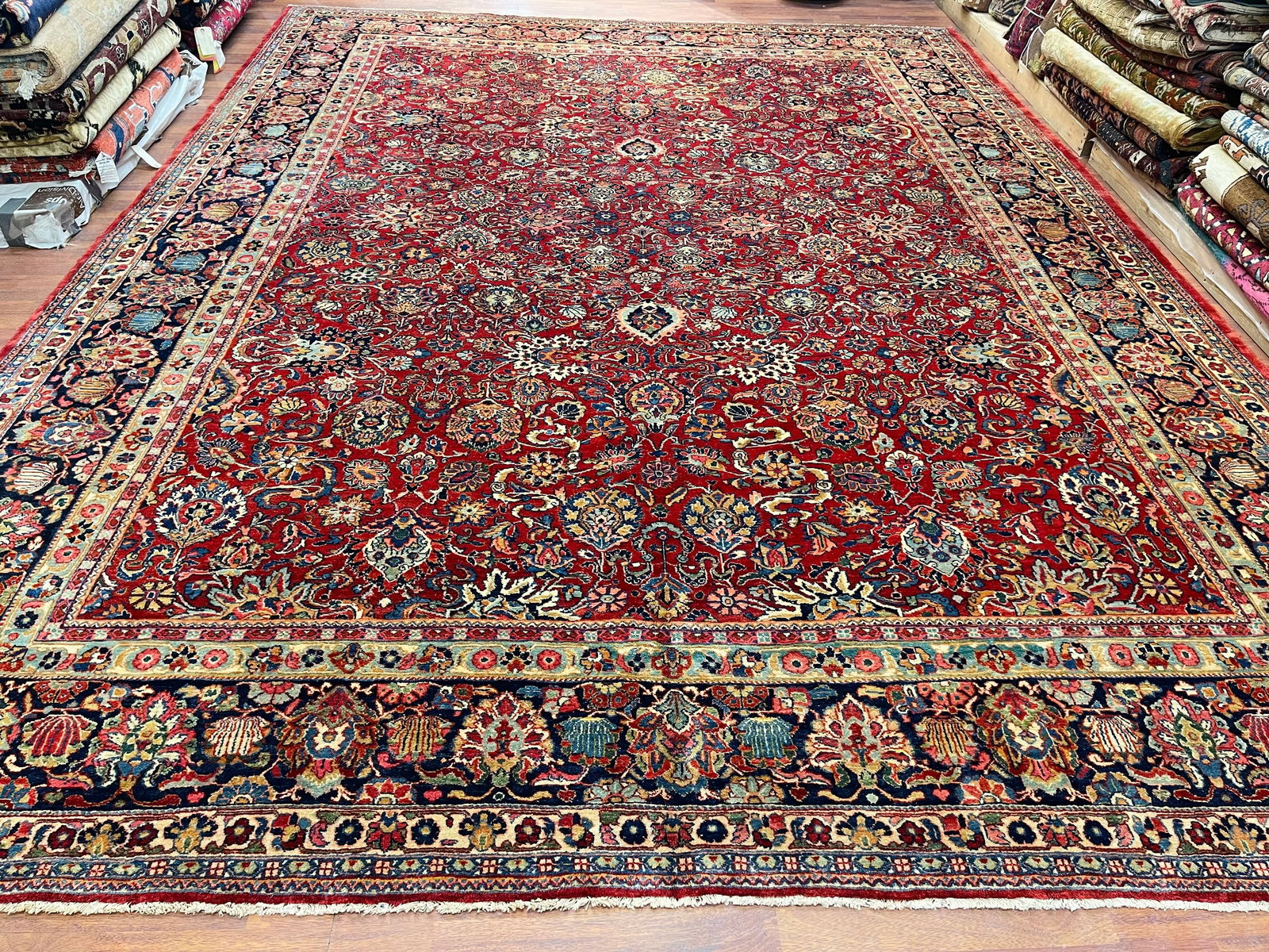 unique antique Persian Tabriz Rug-3497 - 5