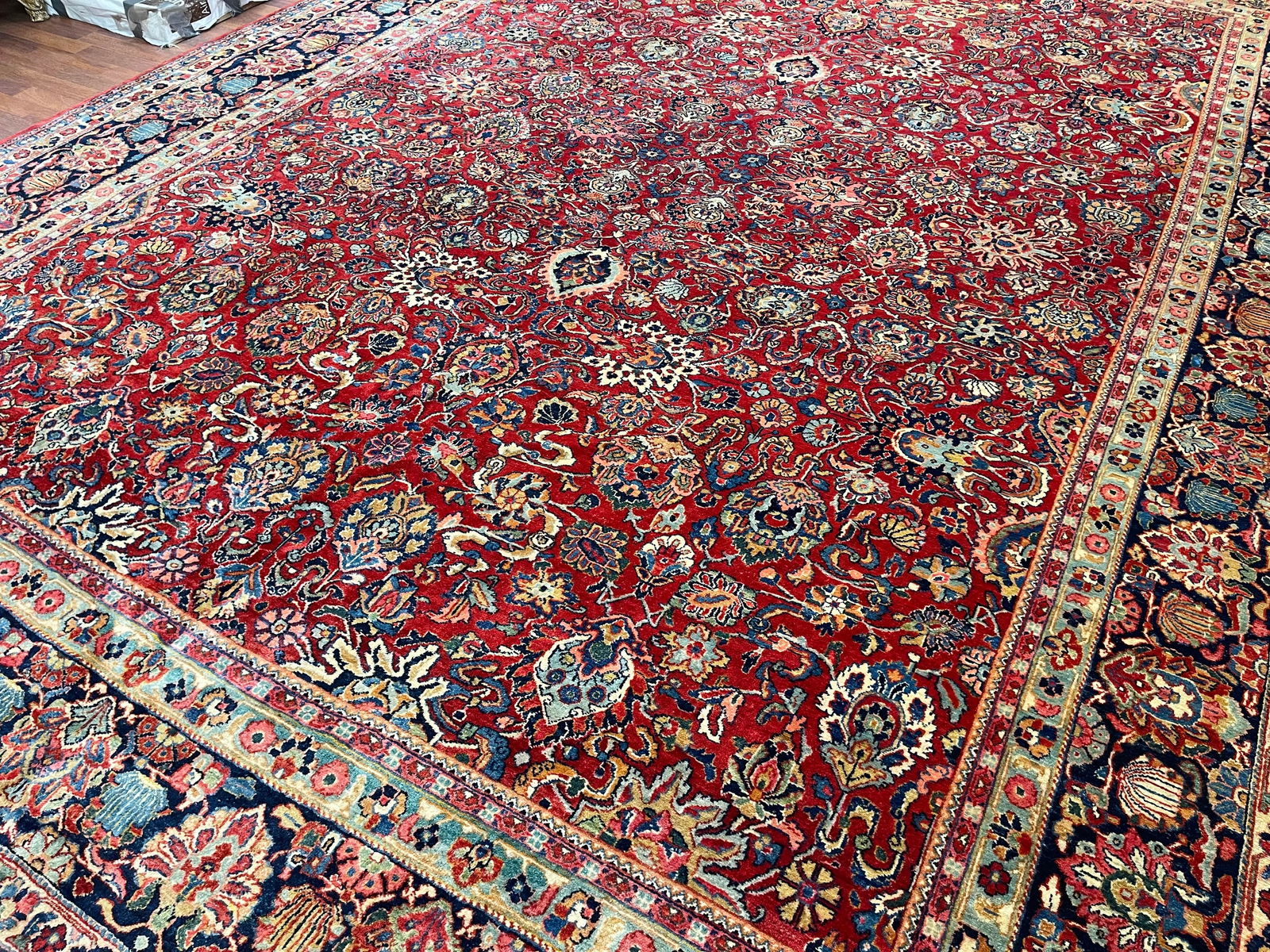unique antique Persian Tabriz Rug-3497 - 7