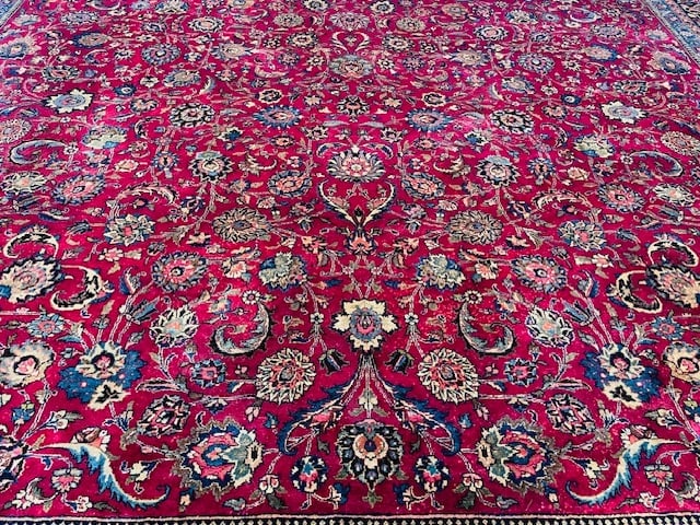 Antique Palace size Persian Mashad Rug-5174 - 3