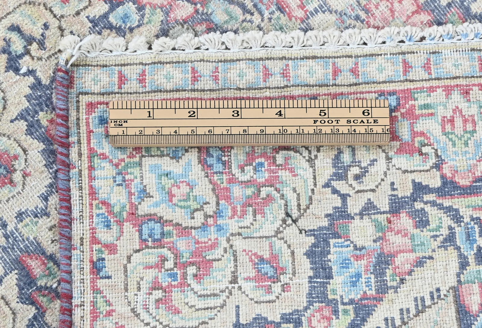 Semi Antique Muted Floral 1'7 X 2'3 Distressed Oriental Rug - 12