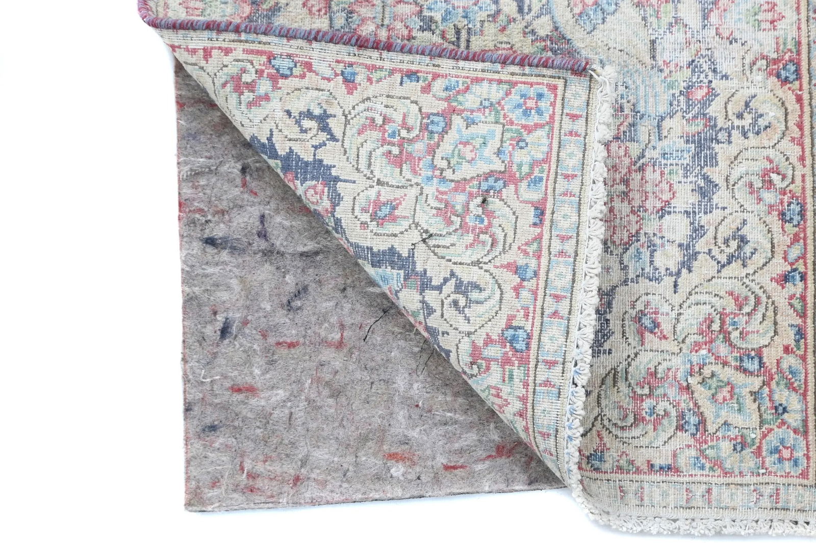 Semi Antique Muted Floral 1'7 X 2'3 Distressed Oriental Rug - 13