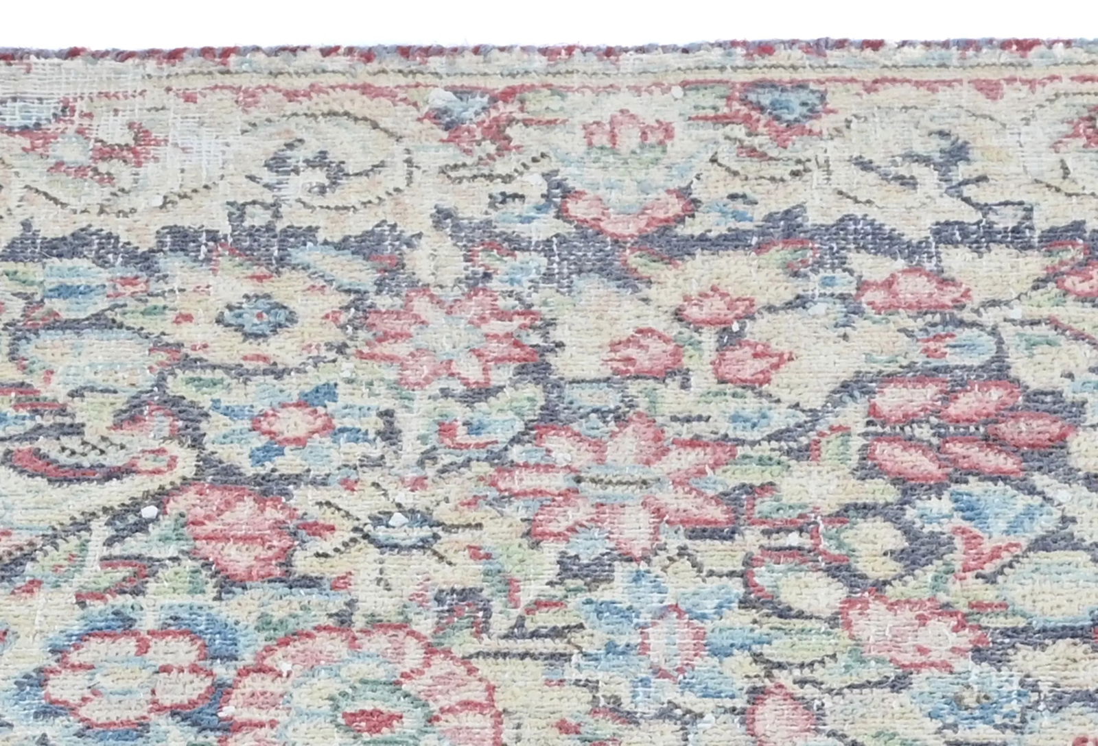 Semi Antique Muted Floral 1'7 X 2'3 Distressed Oriental Rug - 8