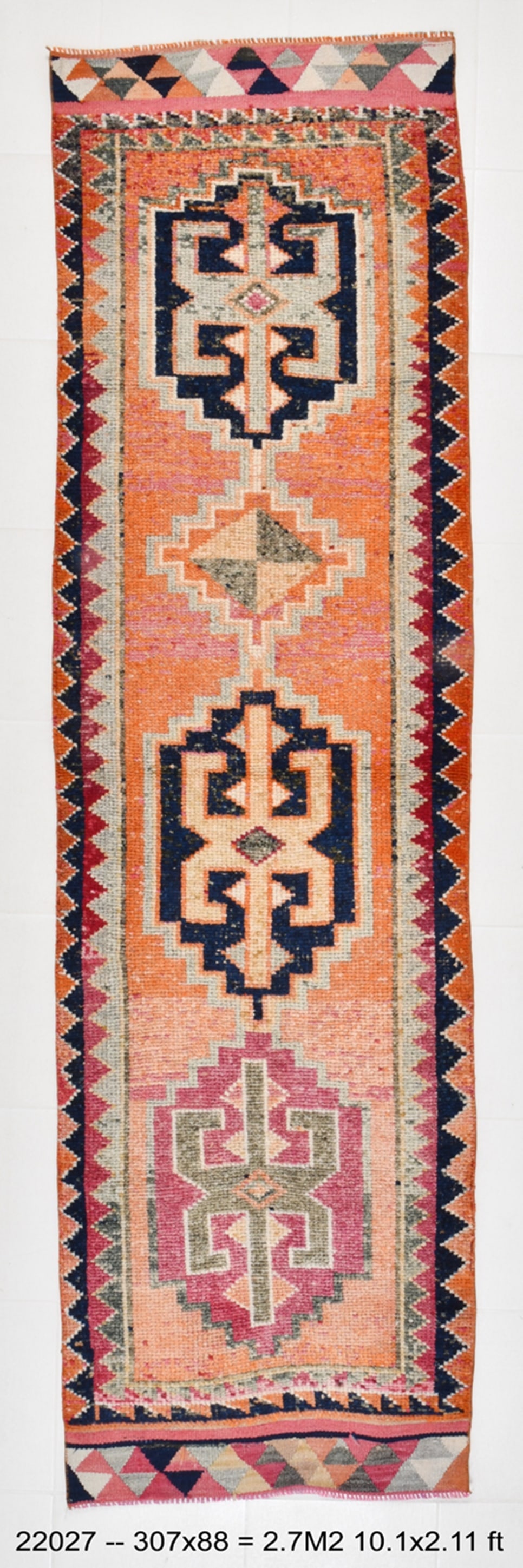 2'10'' x 10'0'' Vintage Wool Runner Rug - 22027 (1 of 19)