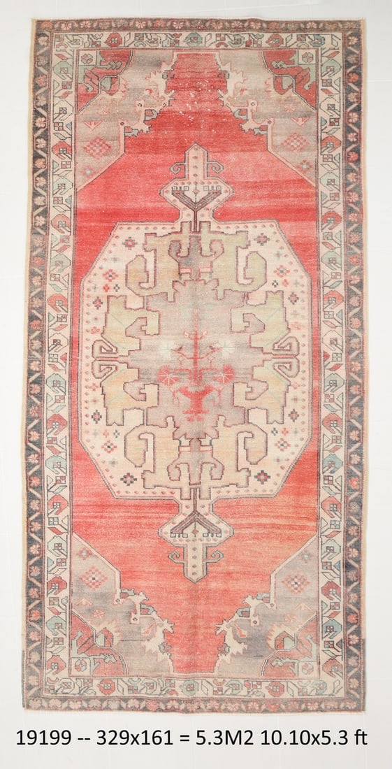 5'3'' x 10'9'' Handmade Vintage Wool Patchwork Rug - 19199 (1 of 19)