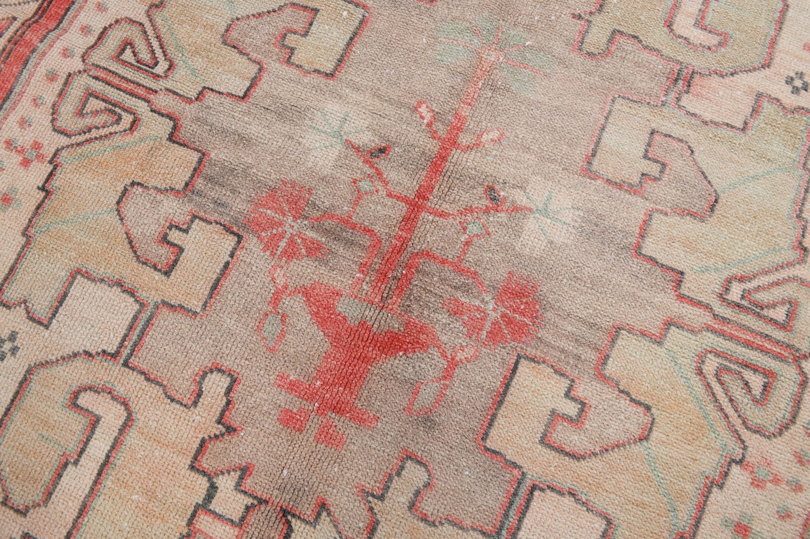 5'3'' x 10'9'' Handmade Vintage Wool Patchwork Rug - 19199 - 6