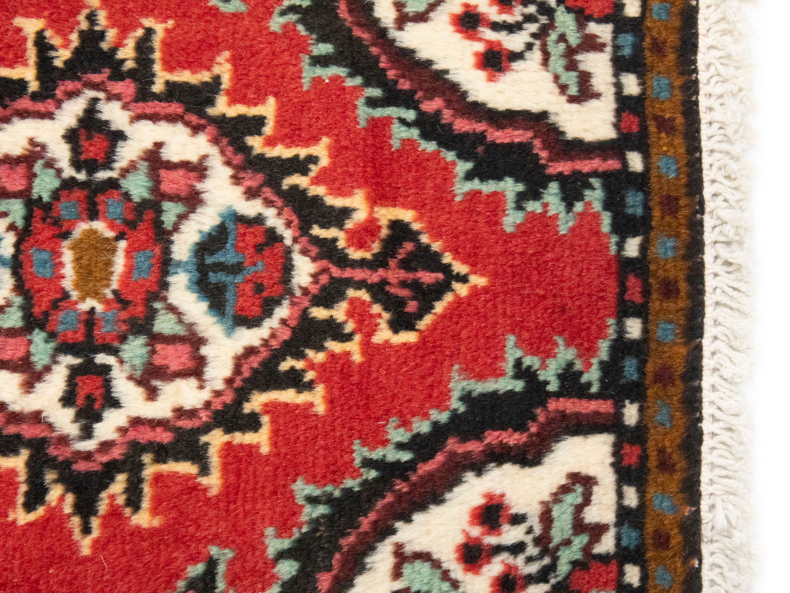 Vintage Red Floral Tribal 1'3X1'7 Hamedan Persian Rug - 10