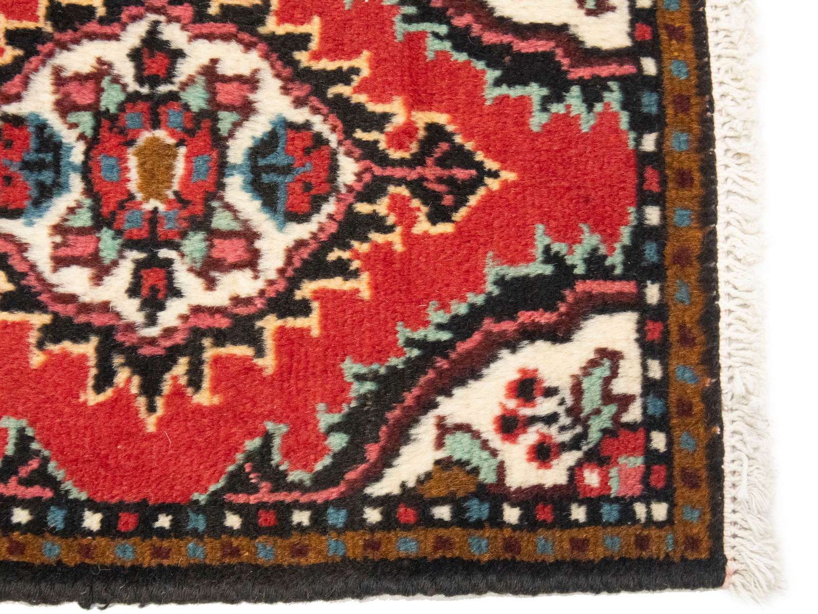 Vintage Red Floral Tribal 1'3X1'7 Hamedan Persian Rug - 9