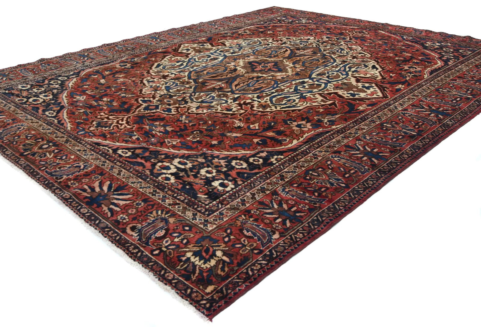 Semi Antique Red Floral 9'10X12'6 Bakhtiari Persian Rug - 3