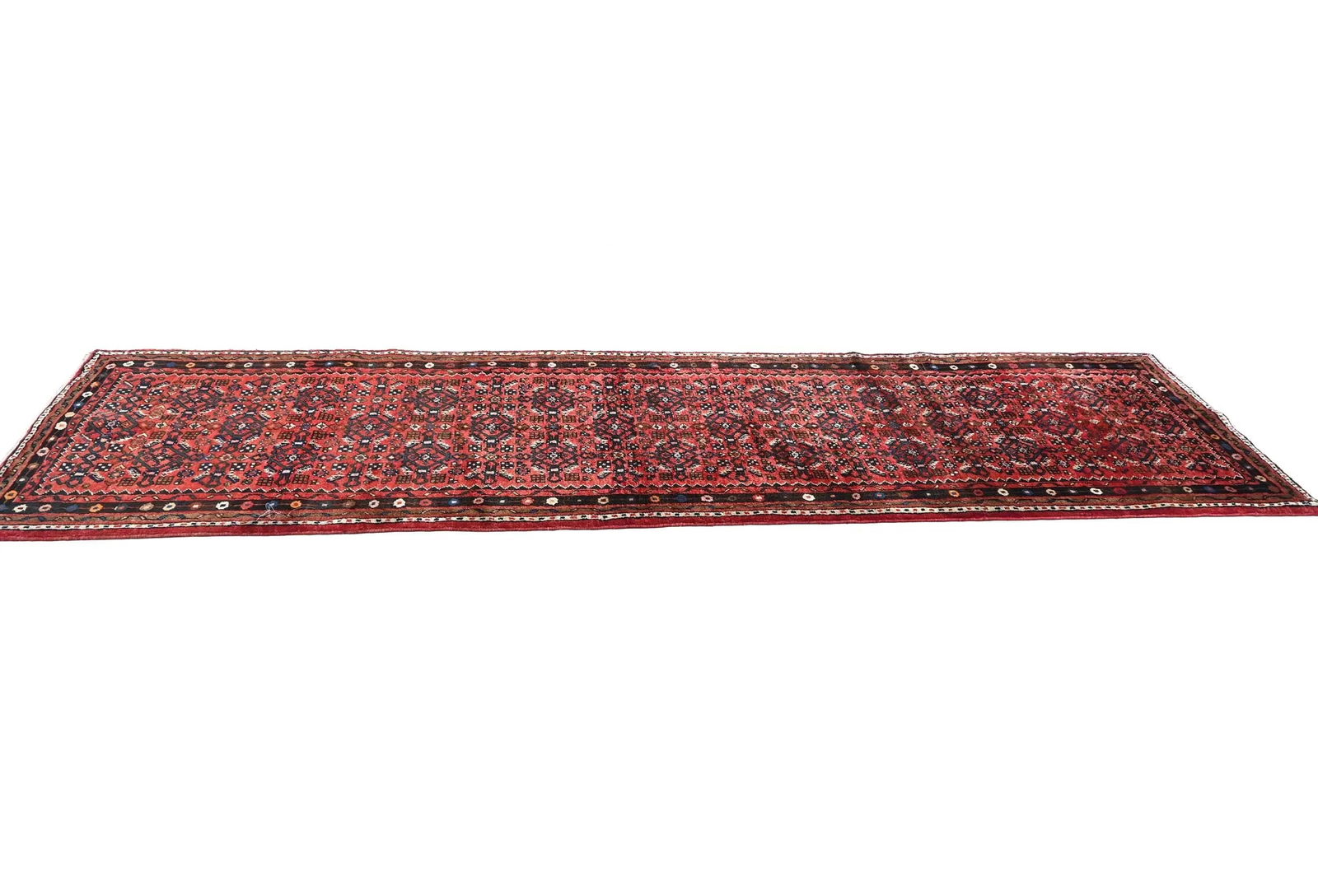 Vintage Red Tribal 3X10 Hamedan Persian Runner Rug - 4