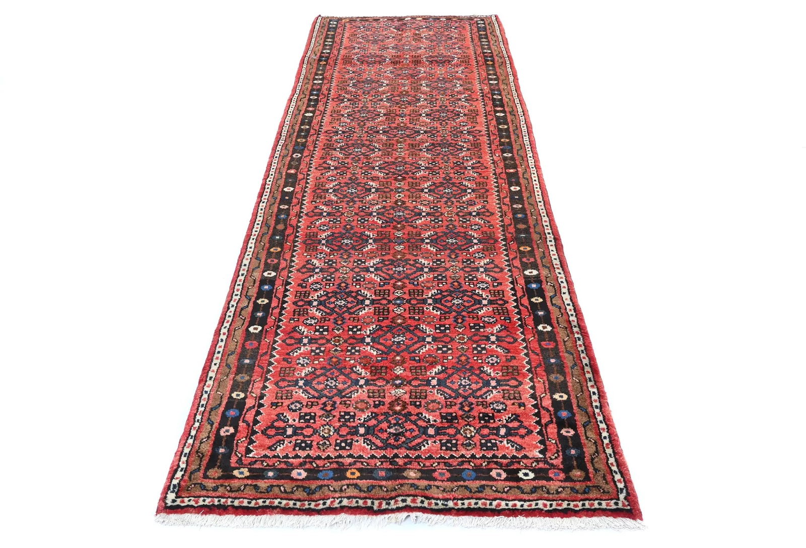 Vintage Red Tribal 3X10 Hamedan Persian Runner Rug - 9