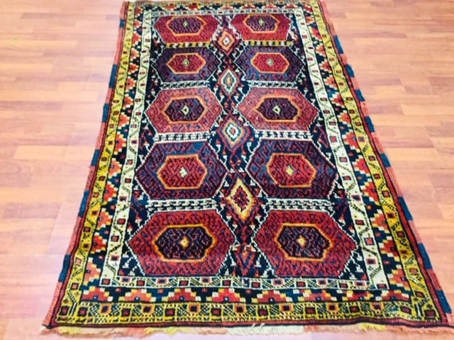 Antique Turkish Kurd Rug-2527: Title:Antique Turkish Kurd Rug-2527Description:Antique Kurd Tribal rug. size 3 ft. 7 inches by 6 ft, circa 1920 in excellent condition with a good pile through.Material:wool Reserve: $1,100.00 
