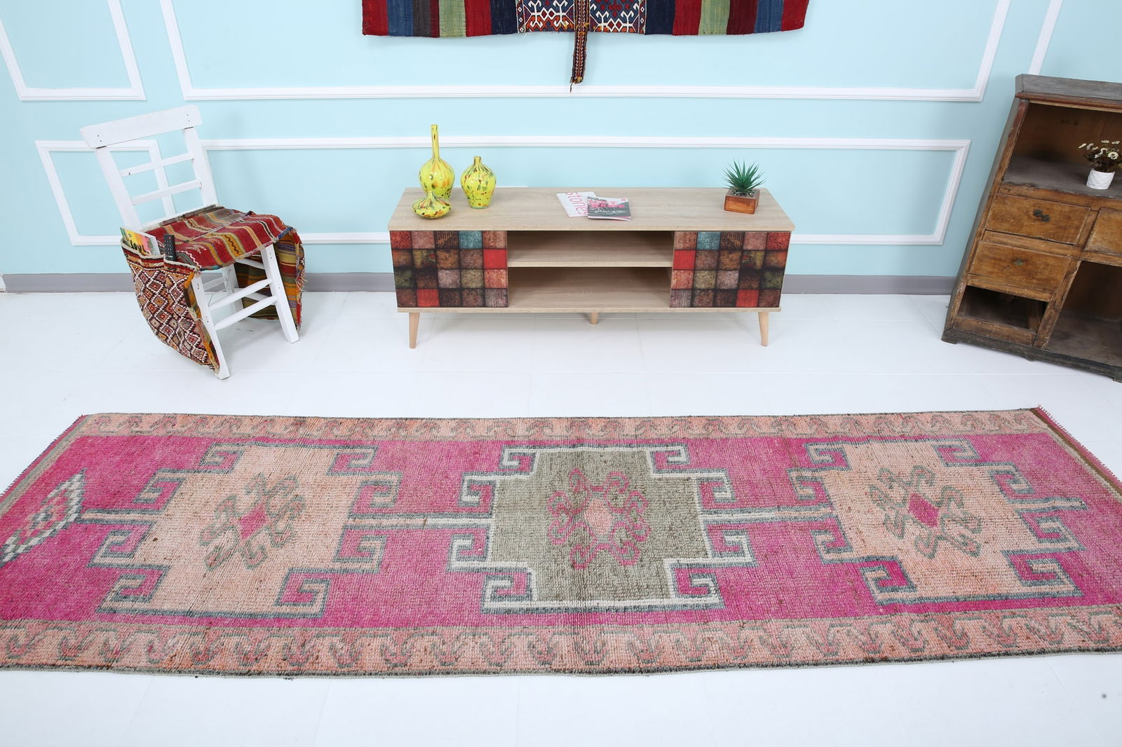 3'2'' x 10'9'' Vintage Wool Runner Rug - 18475 - 5