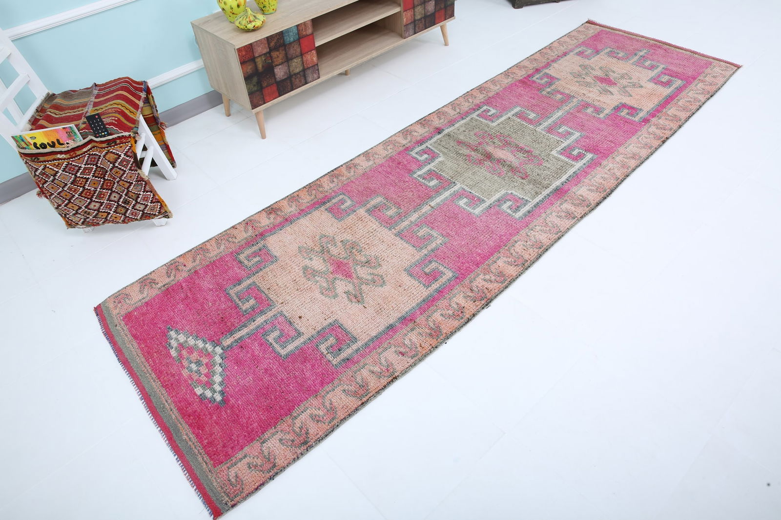 3'2'' x 10'9'' Vintage Wool Runner Rug - 18475 - 6