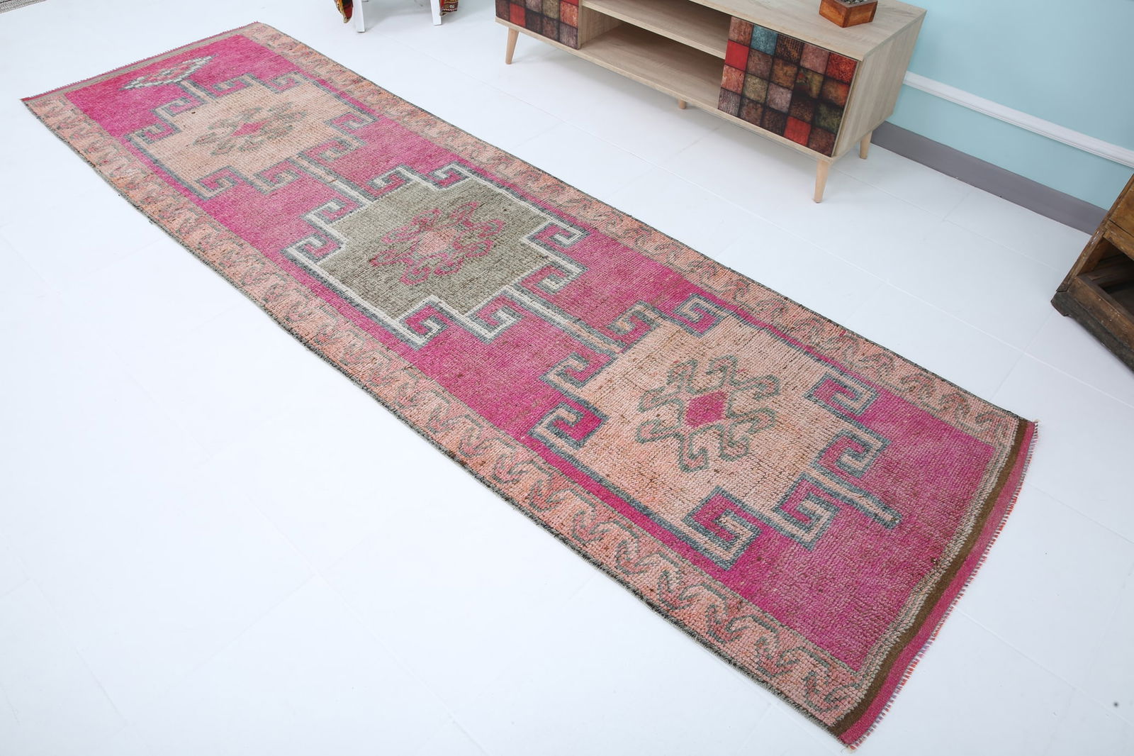 3'2'' x 10'9'' Vintage Wool Runner Rug - 18475 - 7