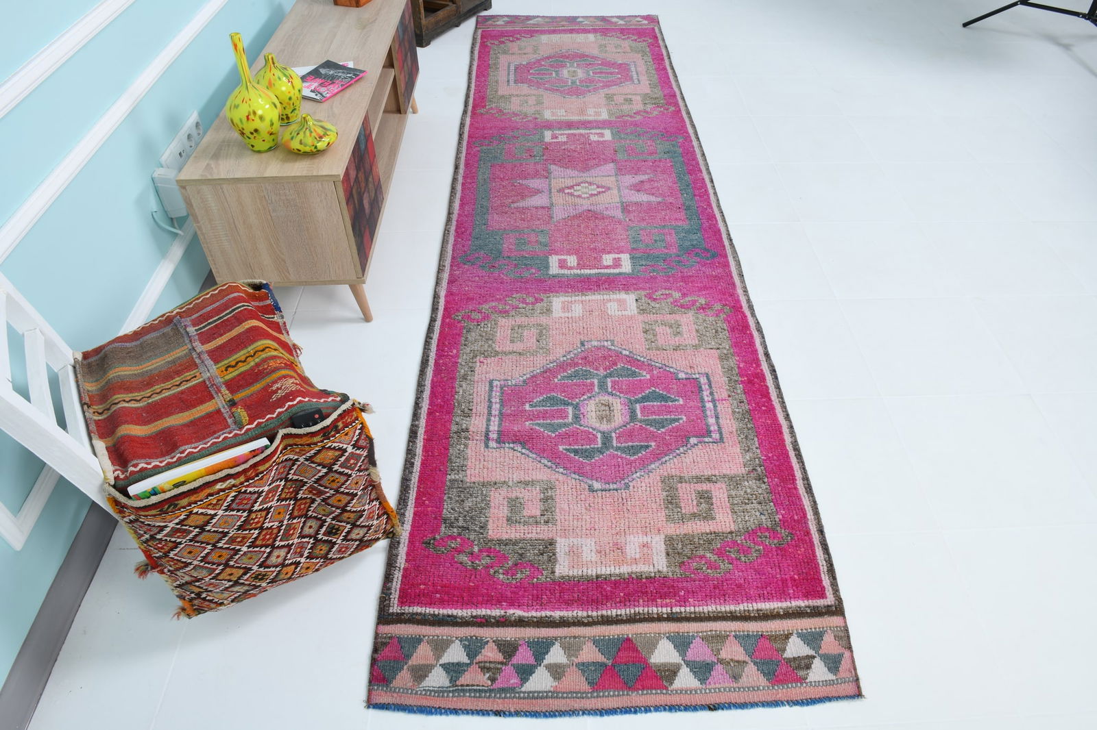 3'1'' x 11'9'' Vintage Wool Runner Rug - 18172 - 4