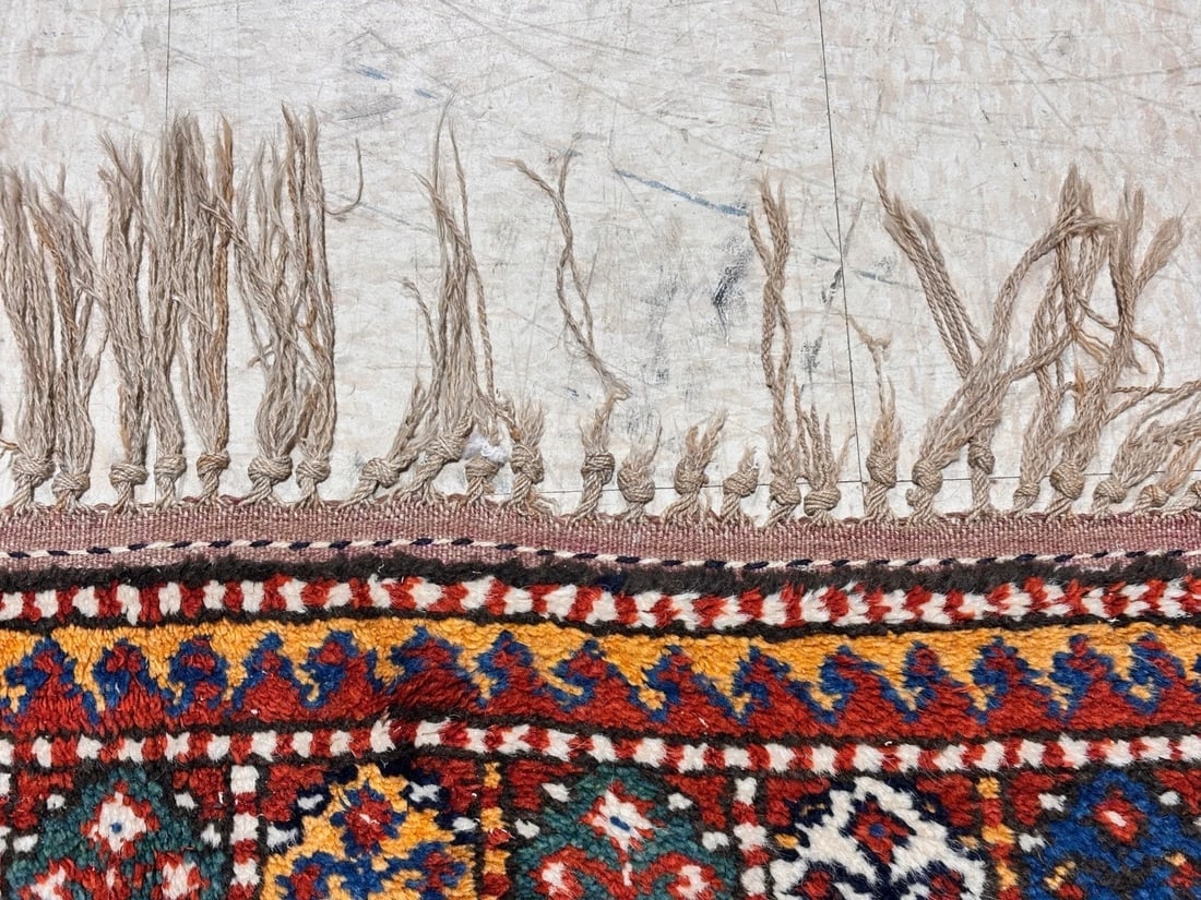 Hand-Knotted Antique Persian Quchan Tribal Geometric Oriental Wool Area Rug 4'3" x 6'11" - 8