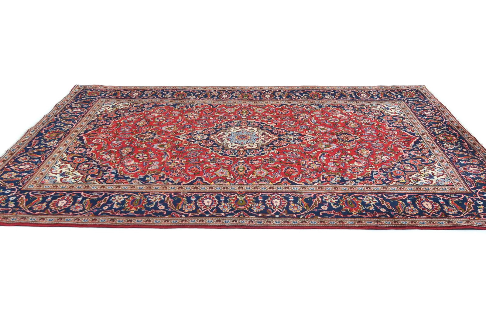 Vintage Red Traditional Floral 6X10 Kashan Persian Rug - 3