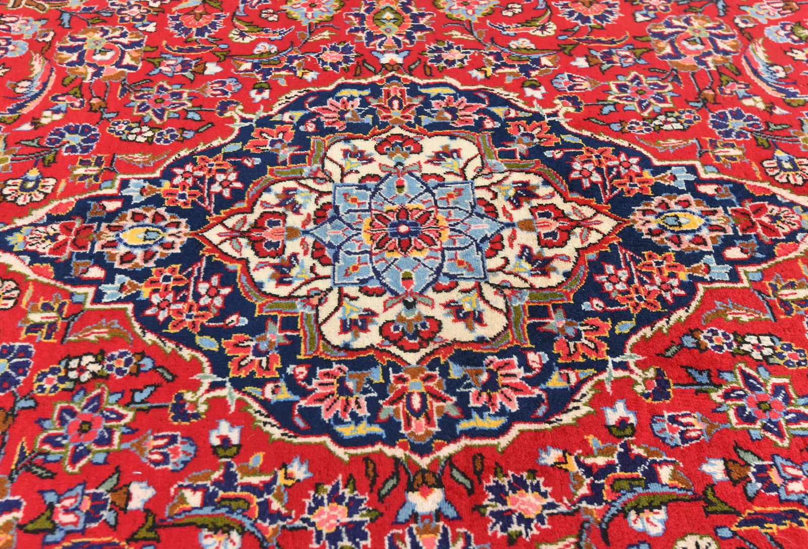 Vintage Red Traditional Floral 6X10 Kashan Persian Rug - 4