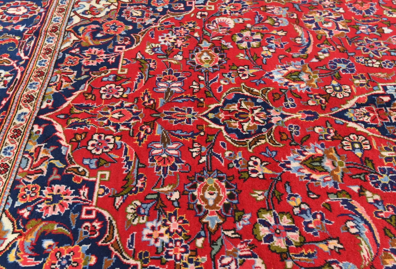Vintage Red Traditional Floral 6X10 Kashan Persian Rug - 5