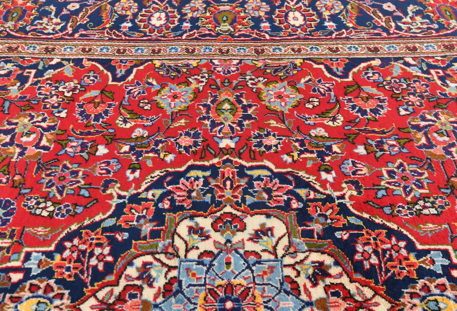 Vintage Red Traditional Floral 6X10 Kashan Persian Rug - 6