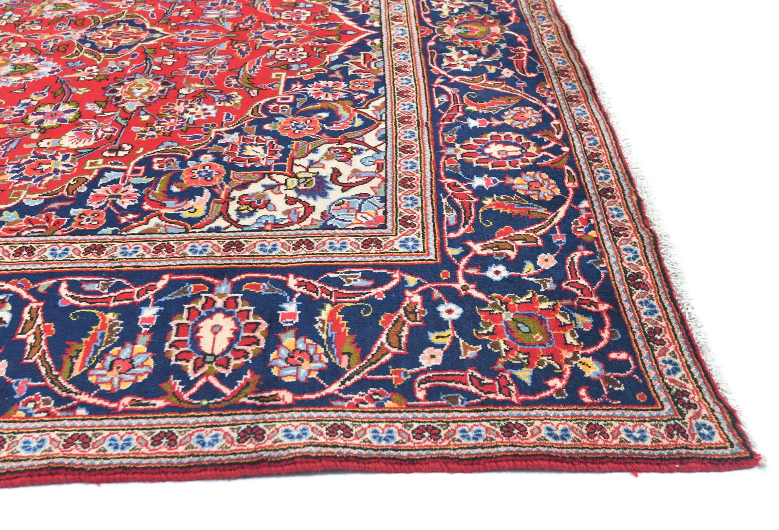Vintage Red Traditional Floral 6X10 Kashan Persian Rug - 7