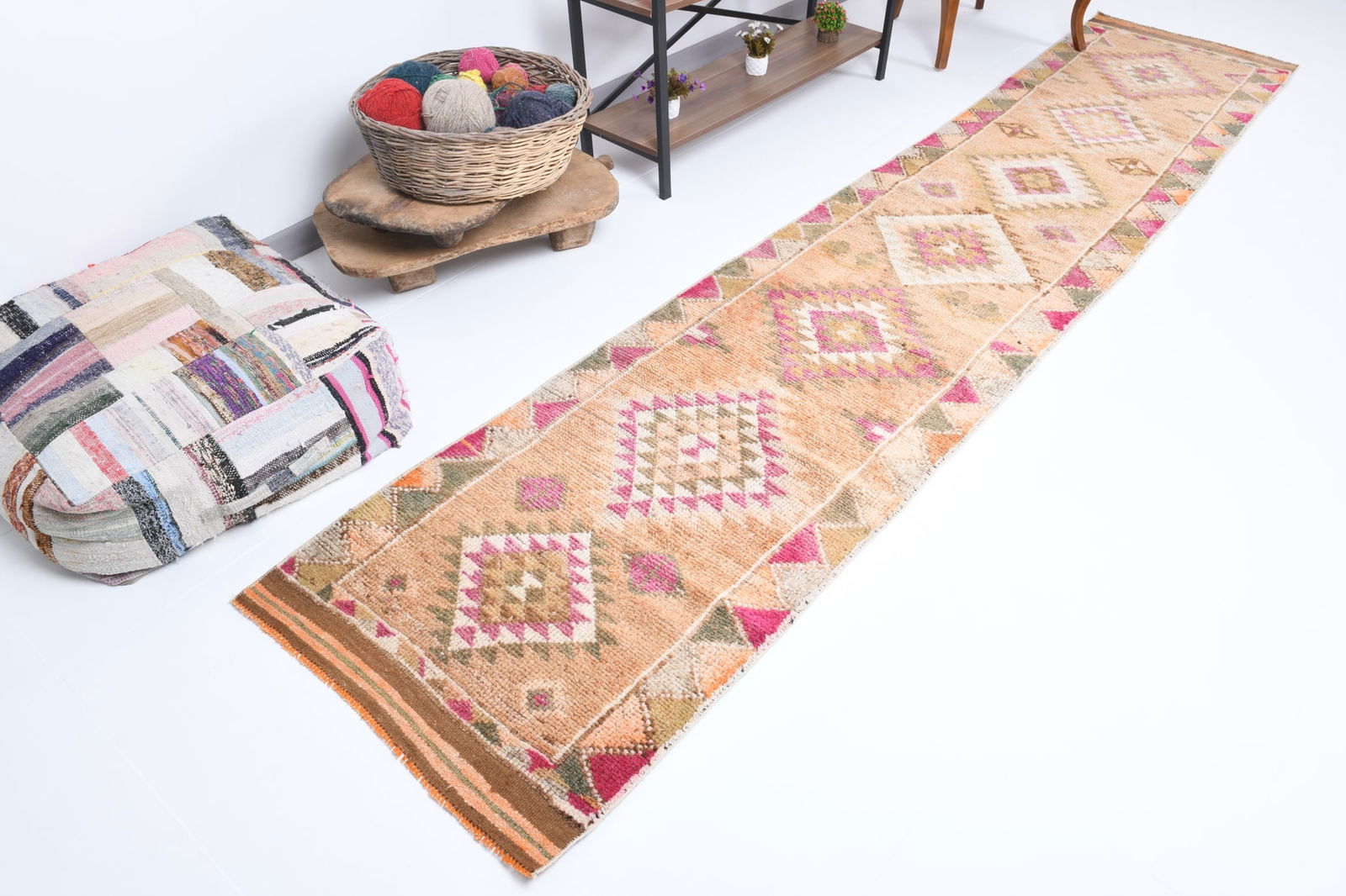2'7'' x 12'10'' Unique Handmade Vintage Rug - 18422 - 4