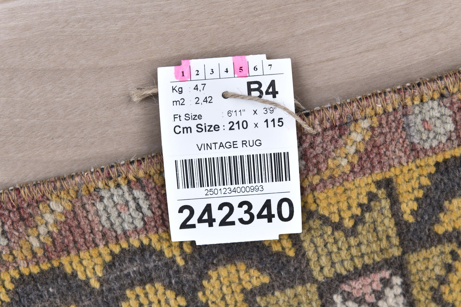 3'9'' x 6'10'' Turkish Vintage Runner Rug - 242340 - 14