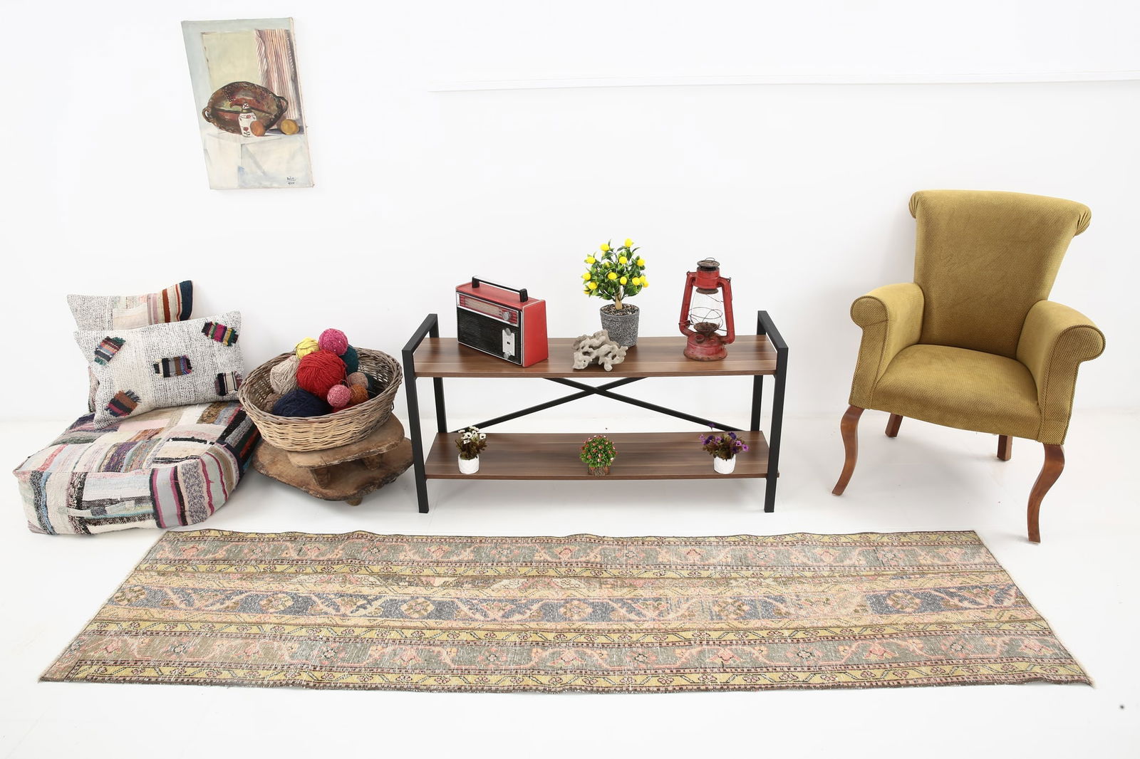 2'1'' x 8'9'' Turkish Vintage Runner Rug - 6353: Title: 2'1'' x 8'9'' Turkish Vintage Runner Rug - 6353Description:2'1'' x 8'9'' Turkish Vintage Runner Rug - 6353Origin:TurkiyeDate/Period:1960-90Materials:Wool,CottonDimension:2'1''x8'9'' ft, 66x267