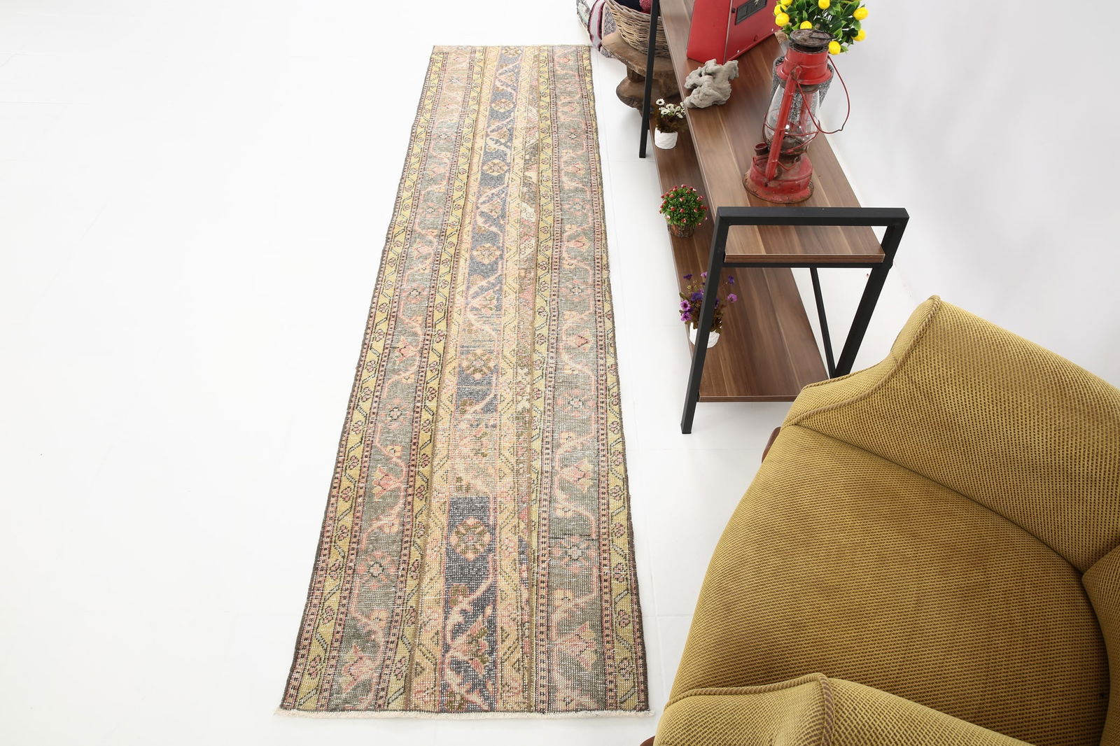 2'1'' x 8'9'' Turkish Vintage Runner Rug - 6353 - 8