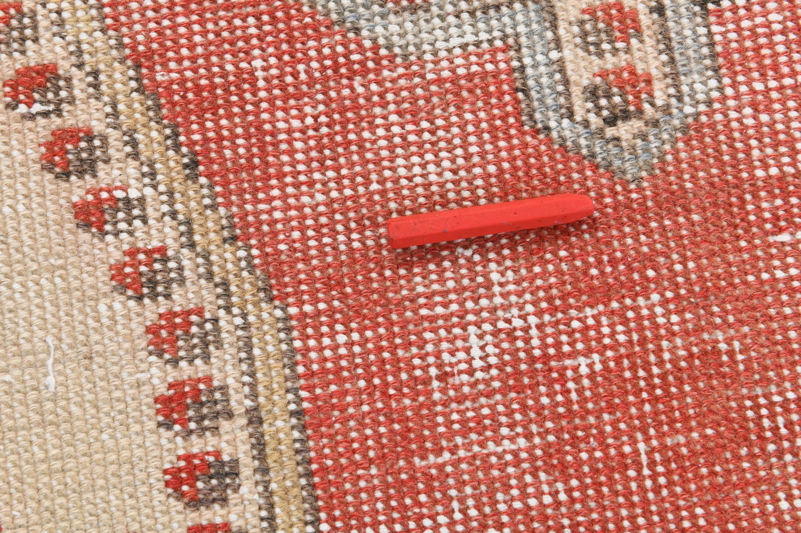 4'4'' x 7'4'' Handmade Vintage Wool Patchwork Rug - 1908 - 8