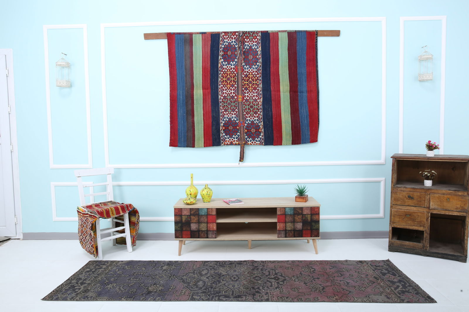 2'7'' x 9'2'' Handmade Vintage Wool Rug - 18740 - 2