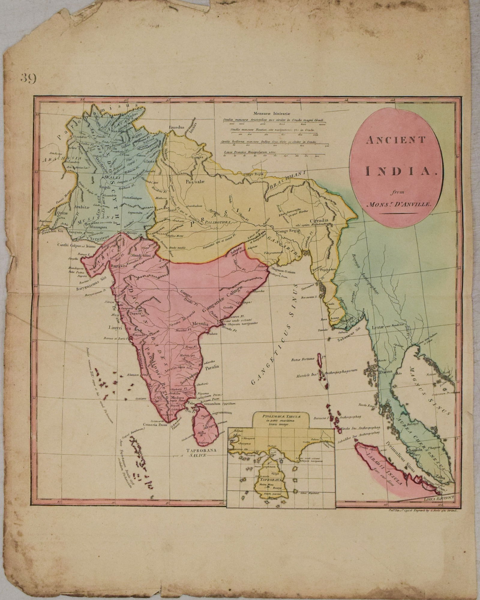 1795 Stackhouse / D'Anville Map of India and Southeast Asia -- Ancient India from Mons.r D'Anville: Title: 1795 Stackhouse / D'Anville Map of India and Southeast Asia -- Ancient India from Mons.r D'AnvilleCartographer: Stackhouse / d'AnvilleYear/Place: London, 1795Map Dimension (in.): 13.8 x 14.3