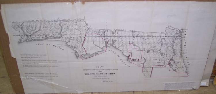 Plat Exhibiting the State of the Surveys in The Territory of Florida: Publication Date: 1838Title: Plat Exhibiting the State of the Surveys in The Territory of FloridaCartographer: GLOVER, R.I. (DRAUGHTSMAN)Publisher: SURVEYOR GENERAL'S OFFICE/ROBERT BUTLERBrief