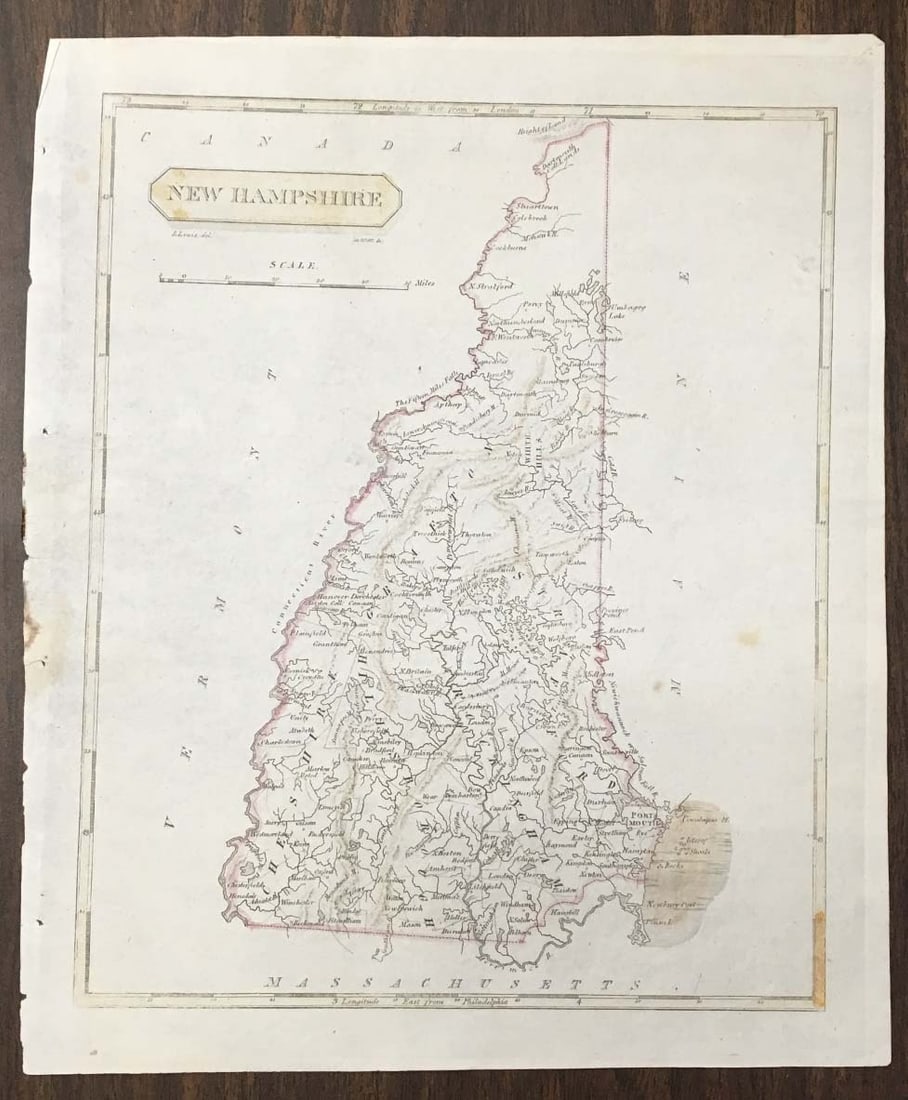 New Hampshire: Publication Date: 1805Title: New HampshireCartographer: Arrowsmith & LewisPublisher: Arrowsmith & LewisBrief Description: Detailed. Shows topography, towns, townships, rivers, creeks, counties,
