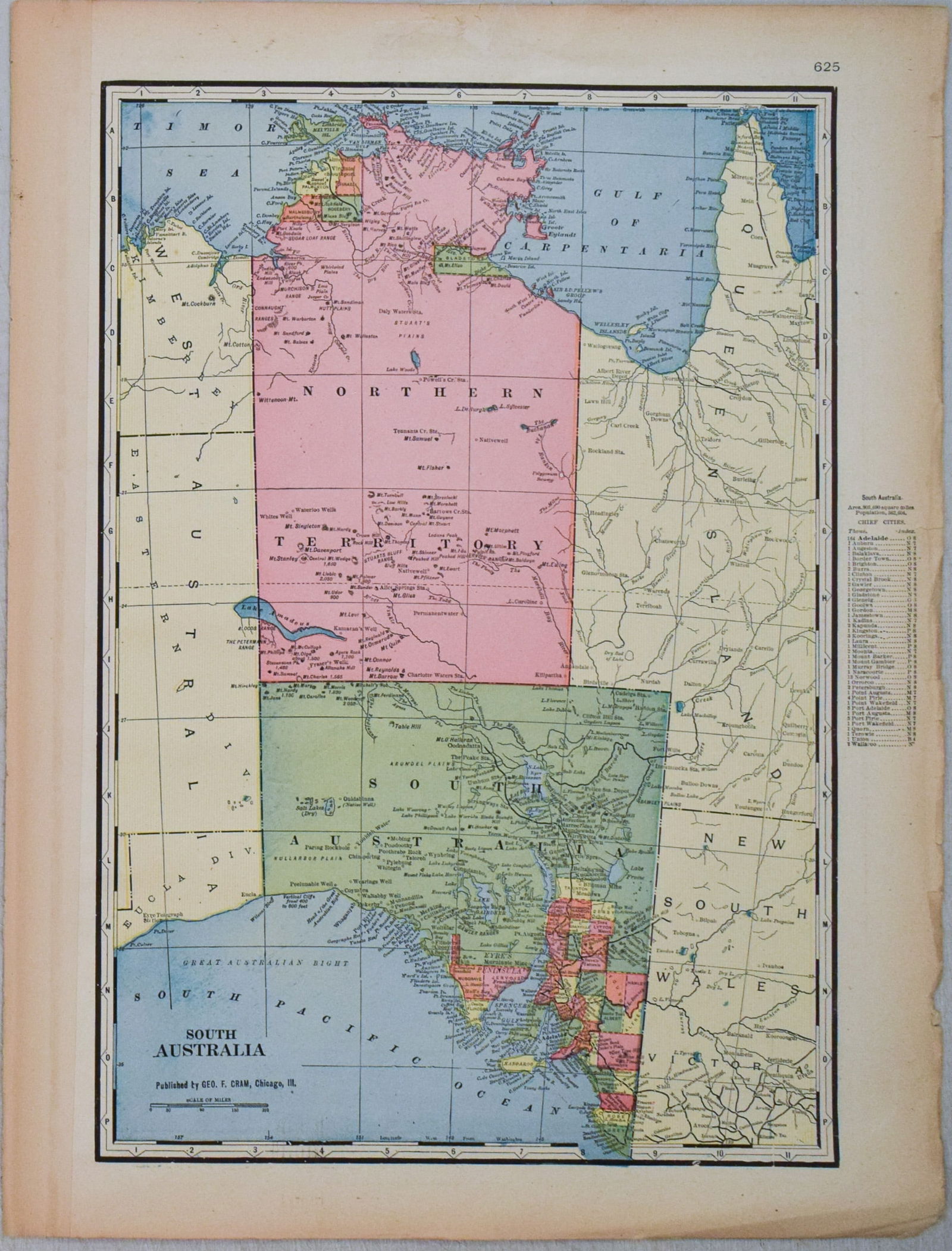1898 Cram Map of Victoria [verso] South Australia and Northern Terr. [verso] Queensland -- Map of - 2