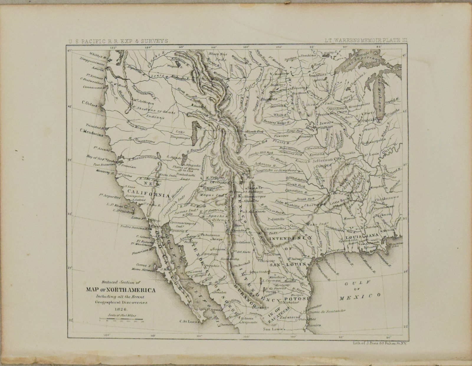 1861 Map of Western US -- Reduced Section of North America Including all the Recent Geographical (1 of 1)