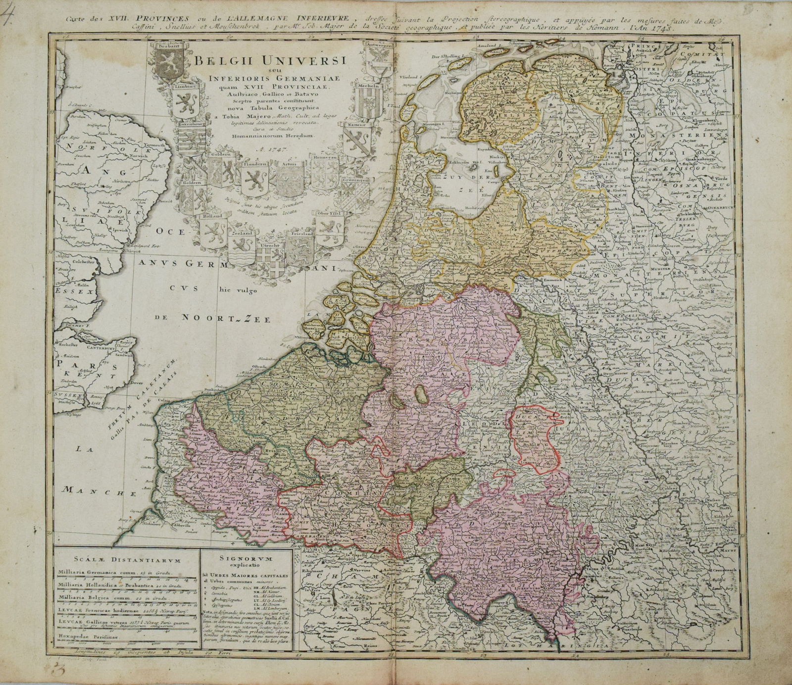 1748 Homann Map of the Low Countries -- Belgii Universi seu Inferioris Germaniae quam XVII (1 of 1)