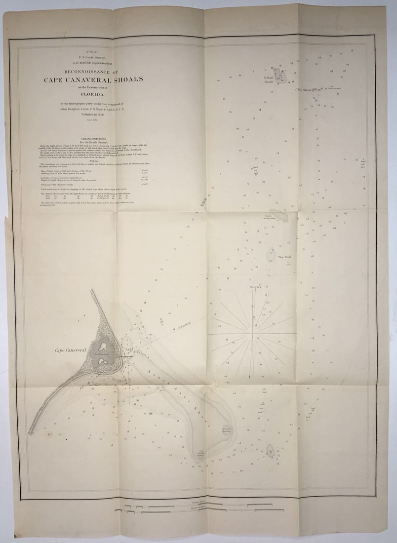 (F No.2) ... Reconnoissance of Cape Canaveral Shoals On the Eastern Coast of Florida: Publication Date: 1850 Title: (F No.2) ... Reconnoissance of Cape Canaveral Shoals On the Eastern Coast of Florida Cartographer: RODGERS, JOHN Publisher: U.S. CAST SURVEY Brief Description: "by the hy