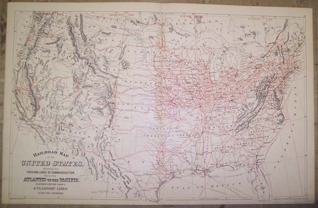 Railroad Map of the United States Showing the Through Lines of Communication from The Atlantic to - 2